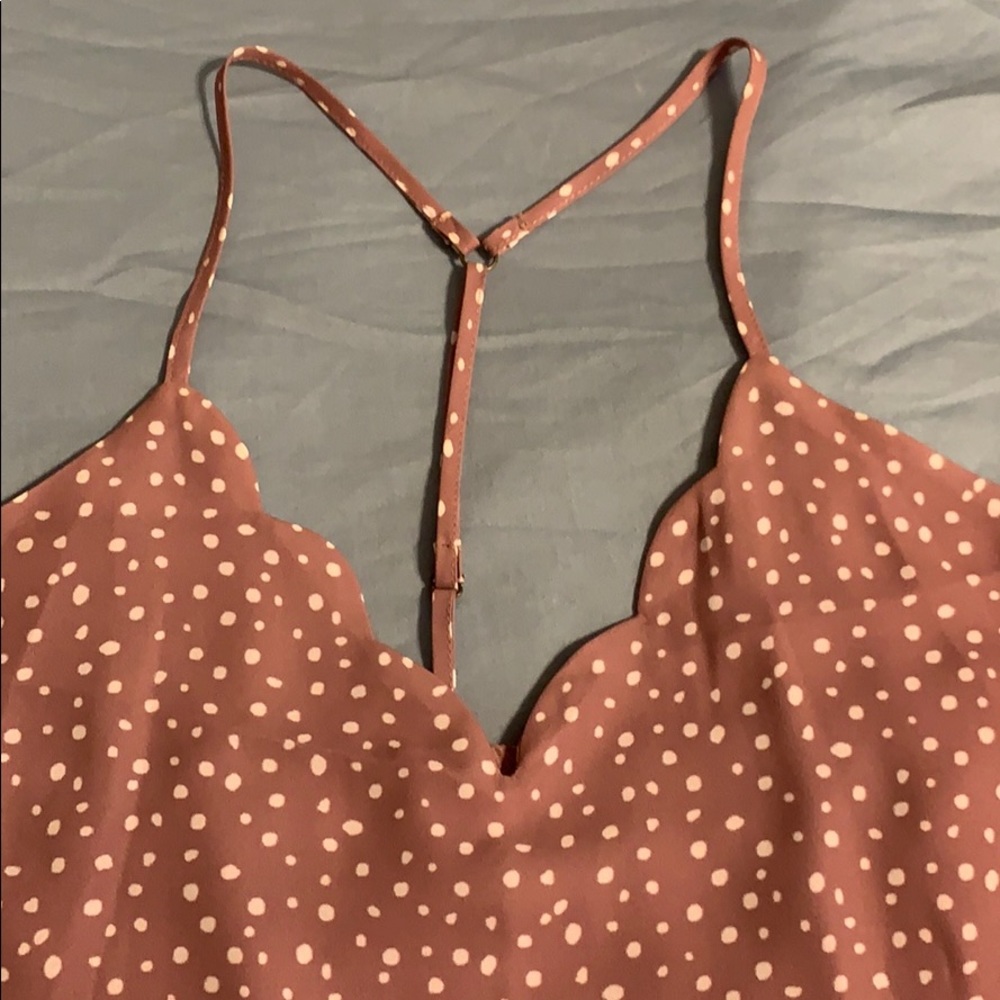 Scalloped neck tank top